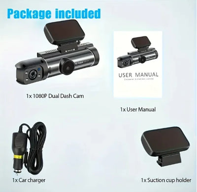 Car Dash Cam  360° Dual Lens for Nissan,Toyota,Chevrolet,Ford,Dodge